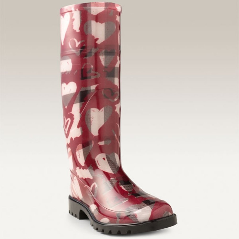 Burberry Heart Nova Check Rain Boots